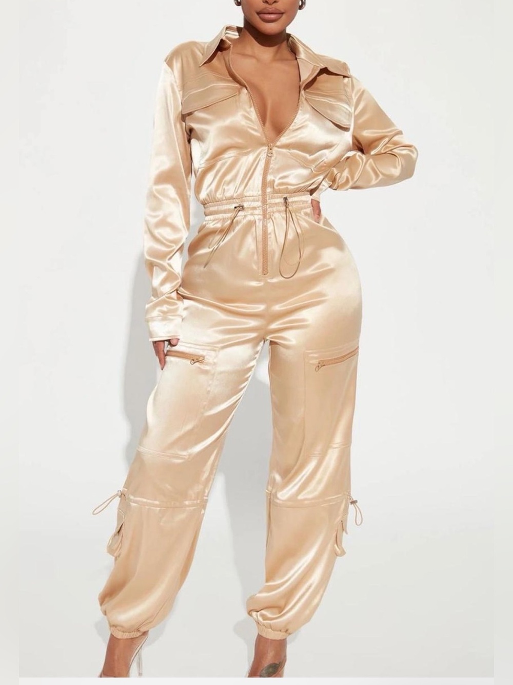 New satin jumpsuit size M